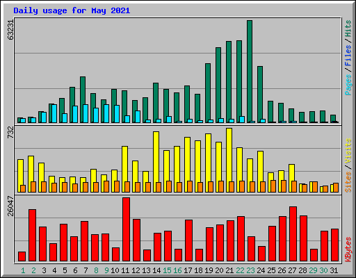 Daily usage for May 2021