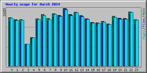 Hourly usage for March 2024